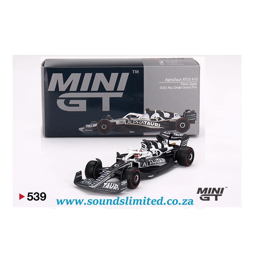 Mini GT #539 AlphaTauri AT03 #10 Pierre Gasly 2022 Abu Dhabi Grand Prix