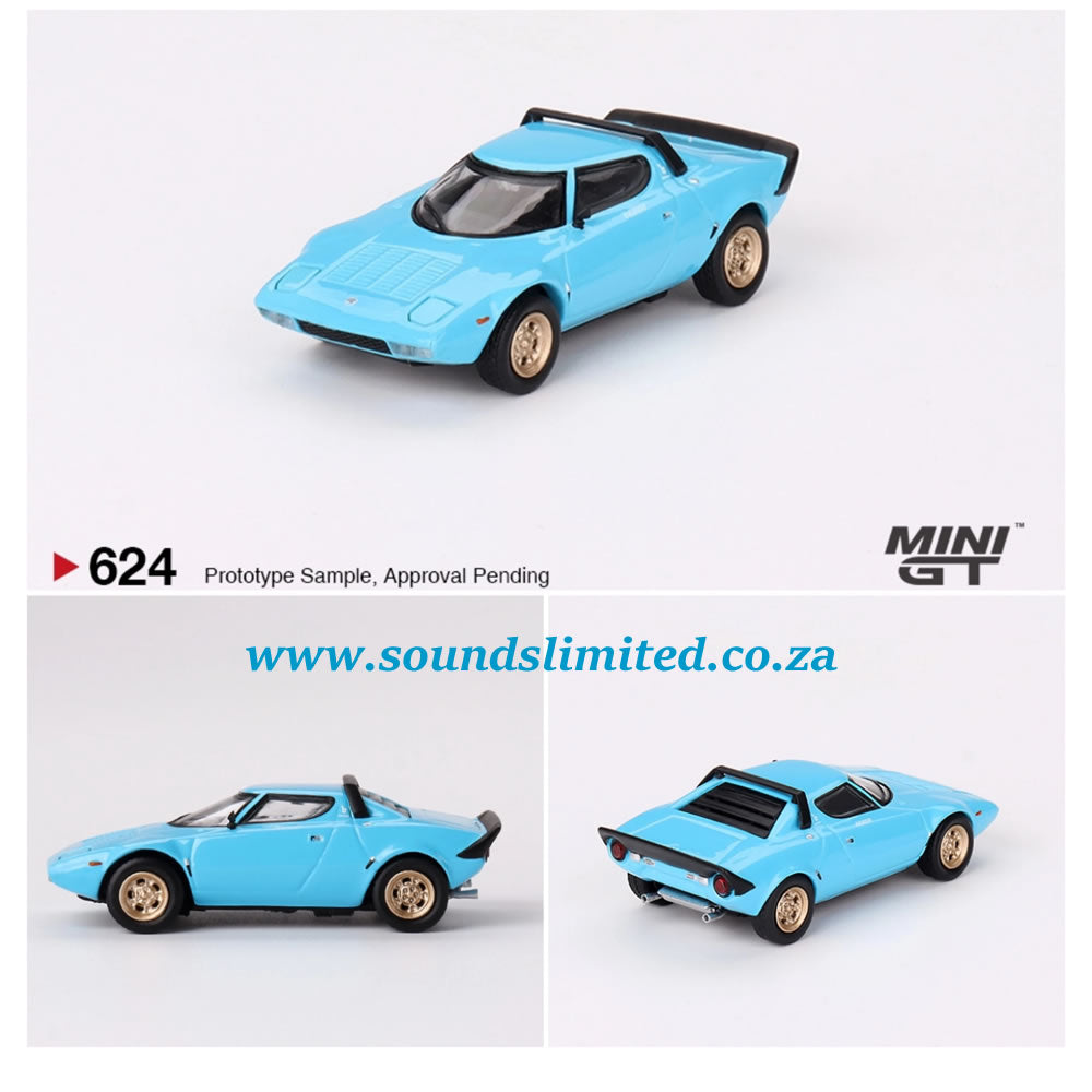 Mini GT #624 Lancia Stratos HF Stradale Azzuro Chiaro