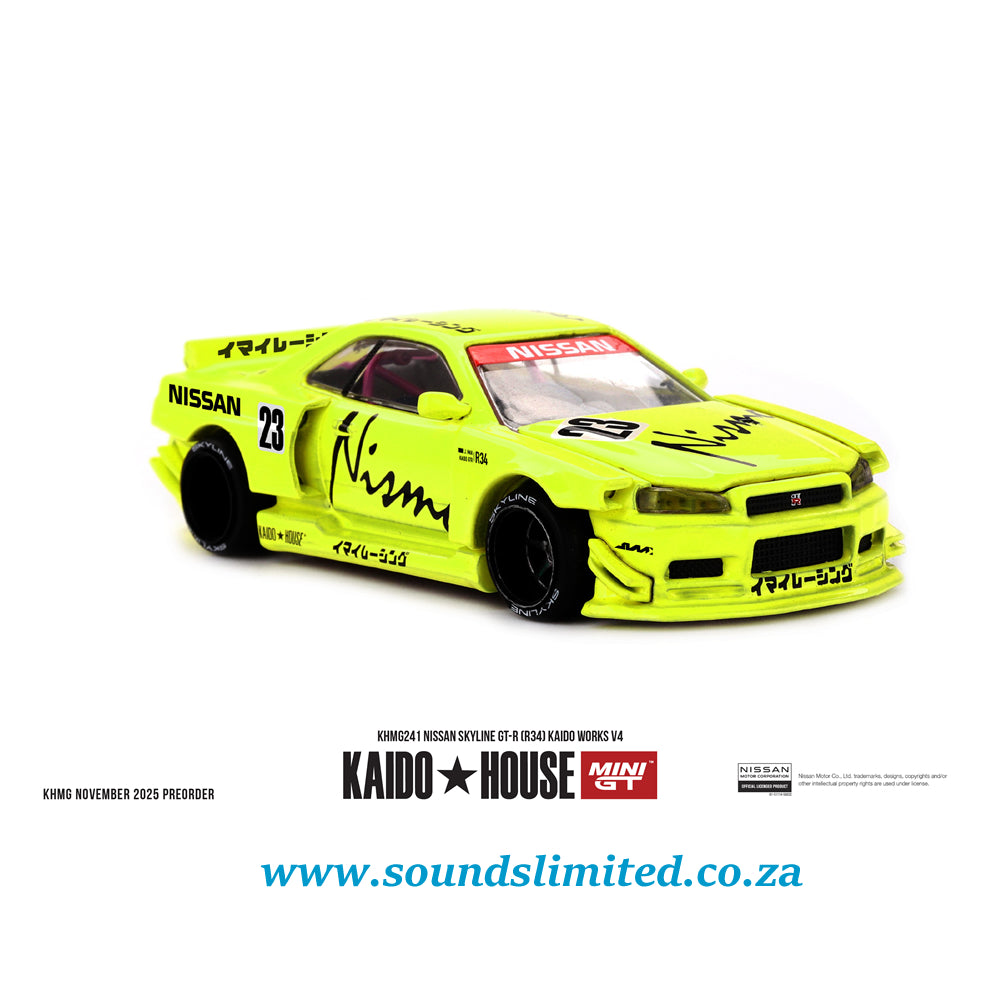 Mini GT Kaido House #241 Nissan Skyline GT-R (R34) Kaido Works V4