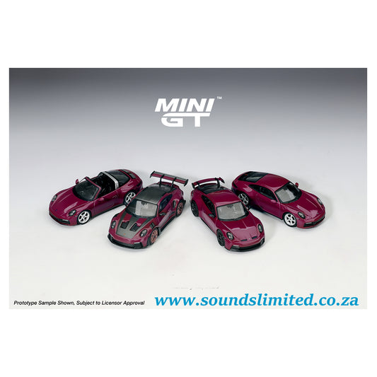 Mini GT Porsche 911 (992.1) Rubystone Red Set MGTS0021