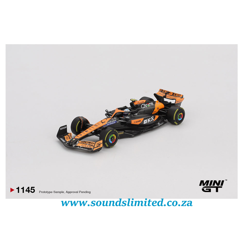 Mini GT #1145 McLaren MCL38 #4 Lando Norris 2024 F1 2024 Hungarian GP 2nd Place