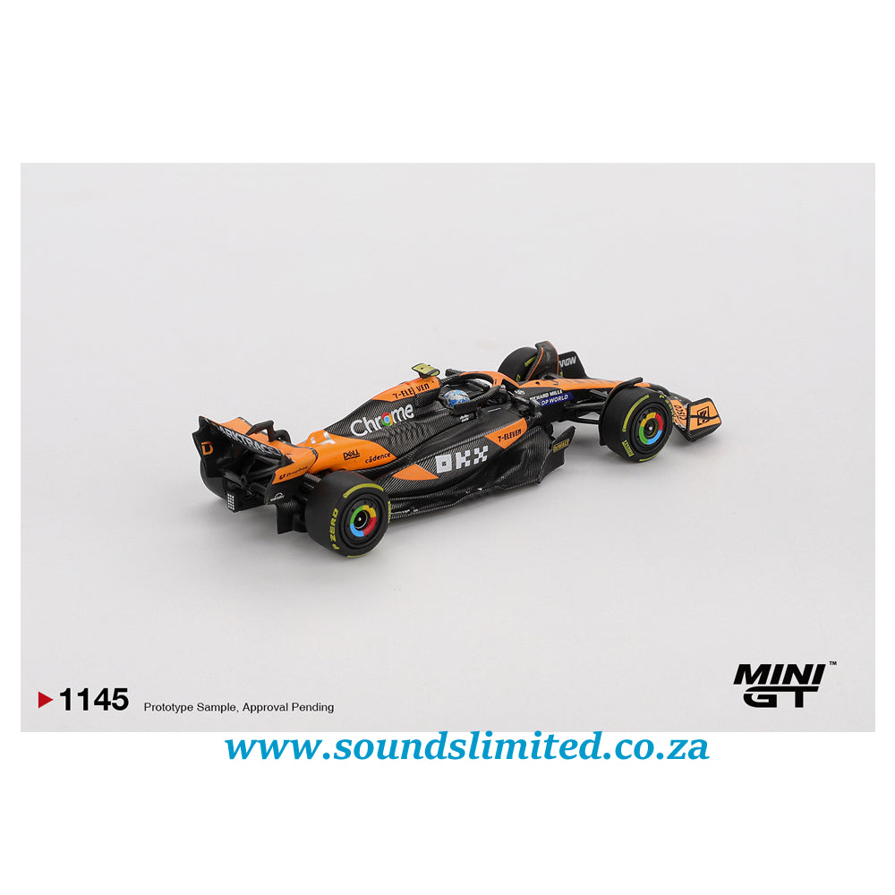 Mini GT #1145 McLaren MCL38 #4 Lando Norris 2024 F1 2024 Hungarian GP 2nd Place