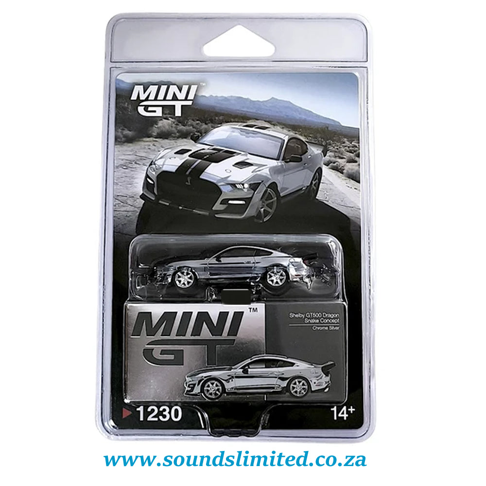 Mini GT #1230 Shelby GT500 Dragon Snake Concept Chrome Silver Blister