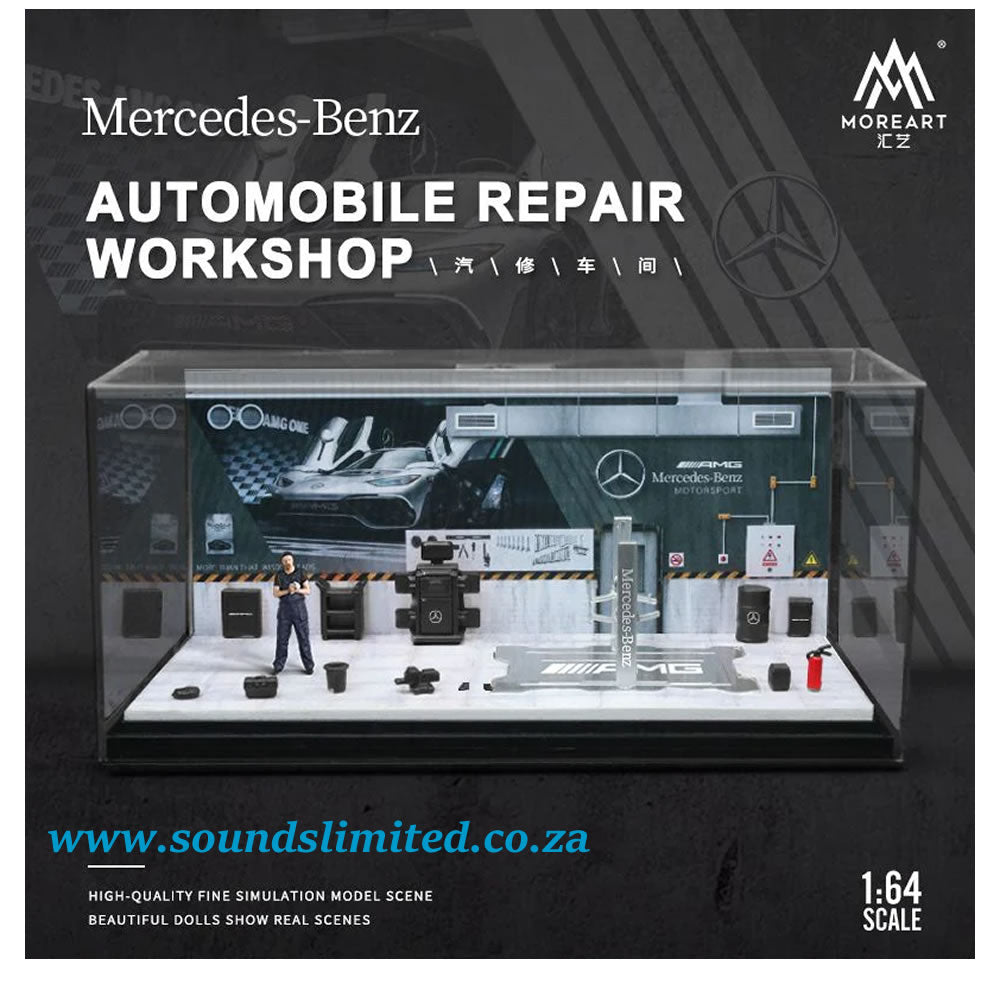 MoreArt 1/64 Automobile Repair Workshop Diorama Mercedes-Benz MO901206