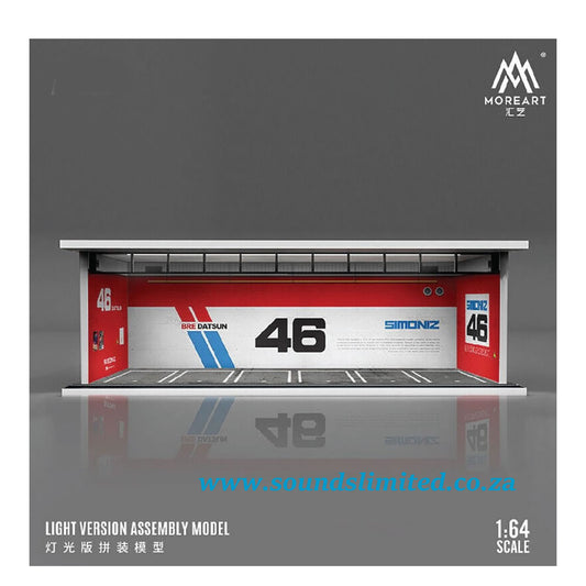MoreArt 1/64 Simoniz BRE Datsun #46 Parking Garage Light Edition Assembly Scene Diorama
