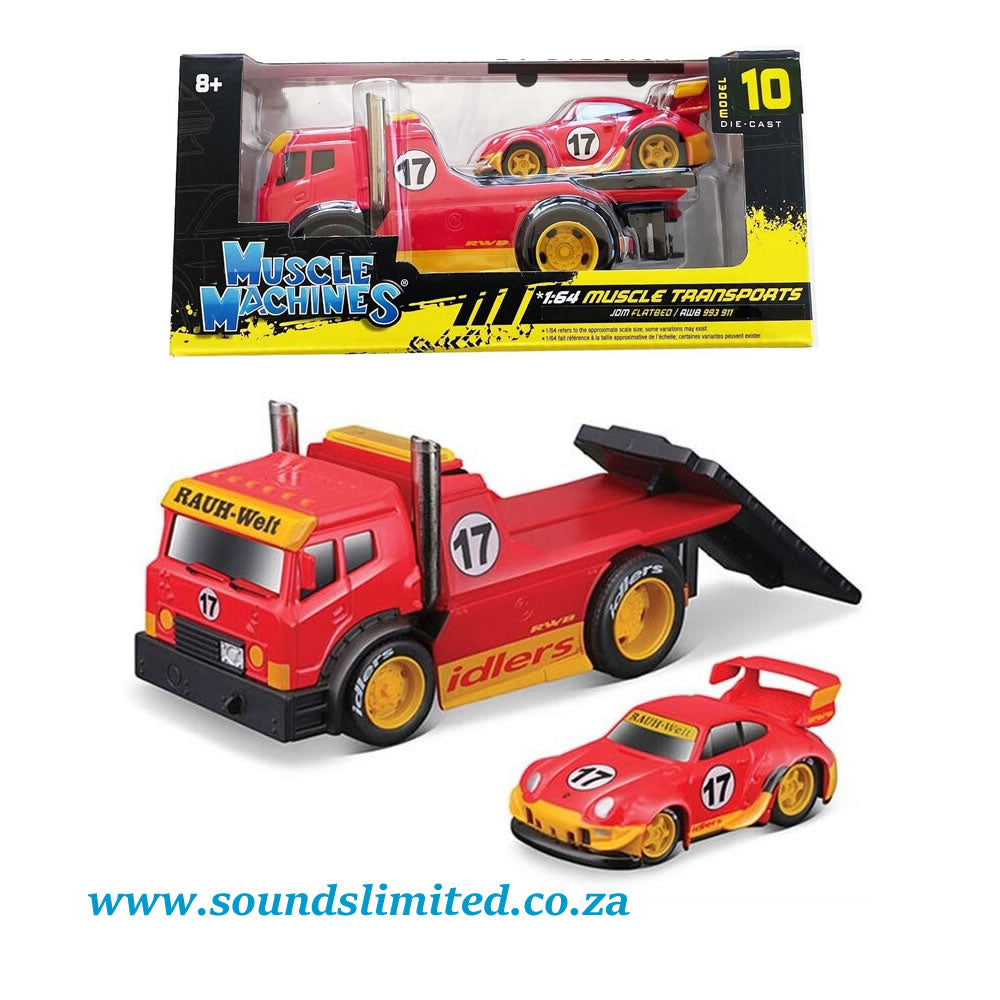 Maisto Muscle Machines Transport 1:64 - JDM Flatbed Porsche RWB 993 911 Red 11543 #10