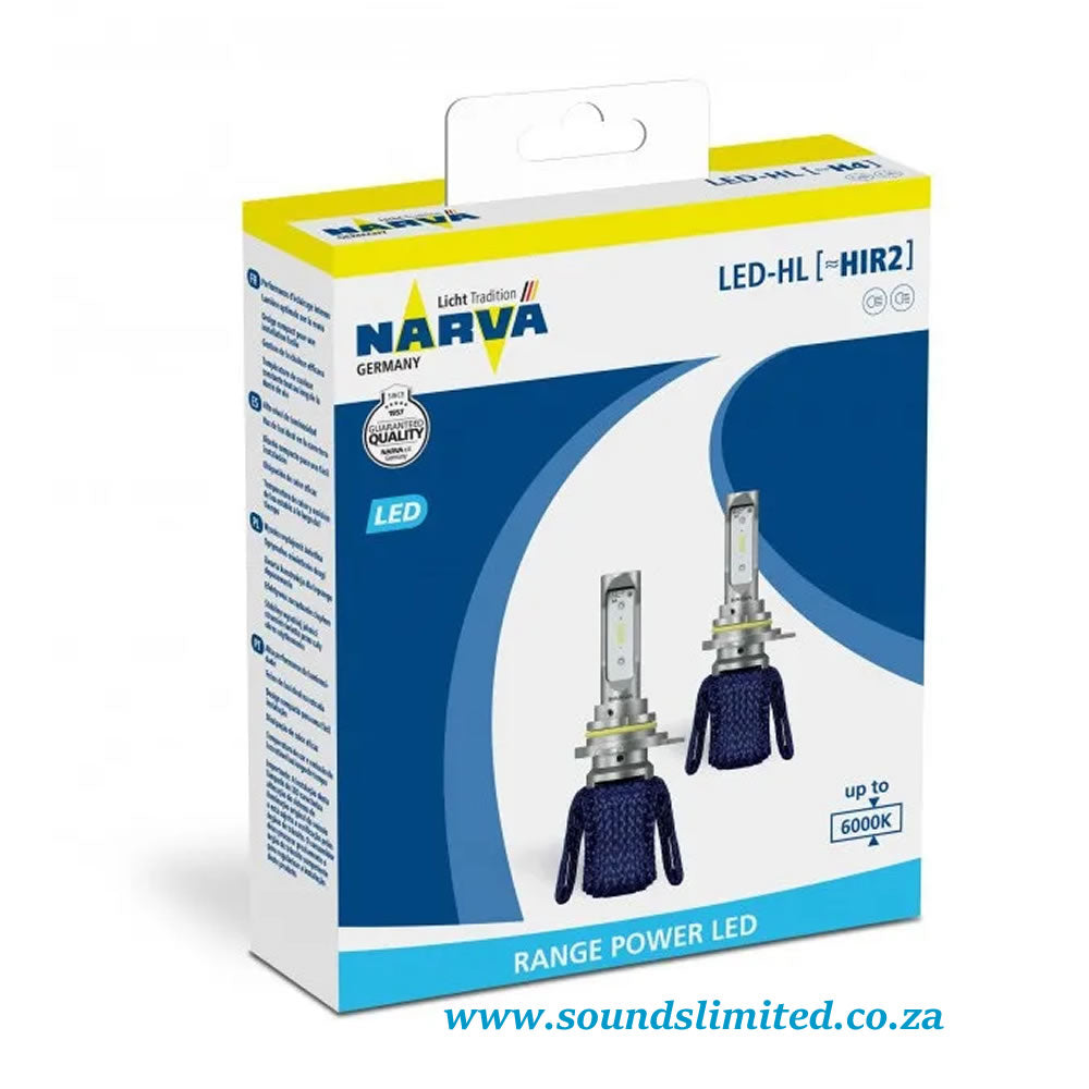 NARVA Germany HL HIR2 Range Performance LED Headlight Bulb Set (12V/16W)