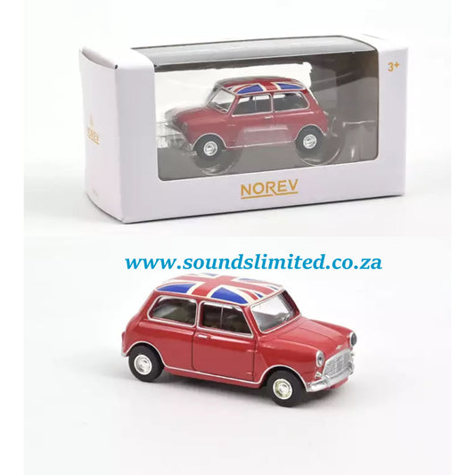 Norev Mini Cooper S 1964 Tartan Red with Flag on Roof 1/54 310521
