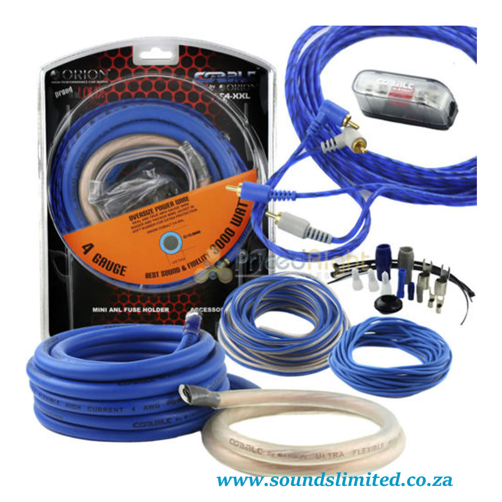 Orion C4-XXL Cobalt Complete Amplifier Kit 4 Gauge Soft Rubber