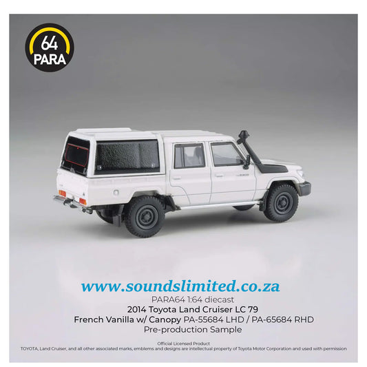 Para64 1/64 2012 Toyota Land Cruiser LC 79 French Vanilla with Canopy PA-65684
