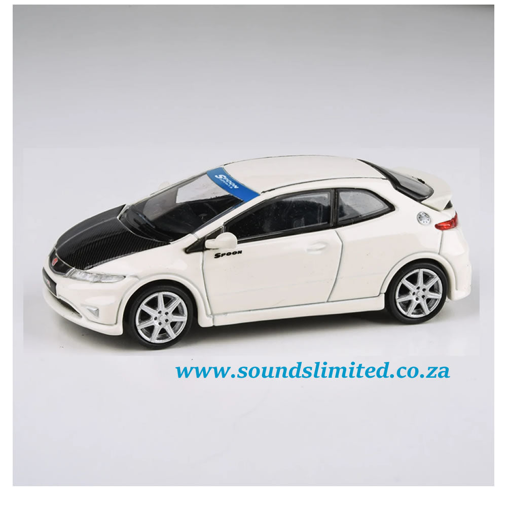 Para64 1/64 Honda 2007 Civic Type R FN2 Euro - JAS Livery / Championship White + Carbon Hood - PA-65398