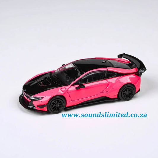 Para64 1/64 Liberty Walk BMW i8 Hot Pink w/ Black Accent - PA-55150