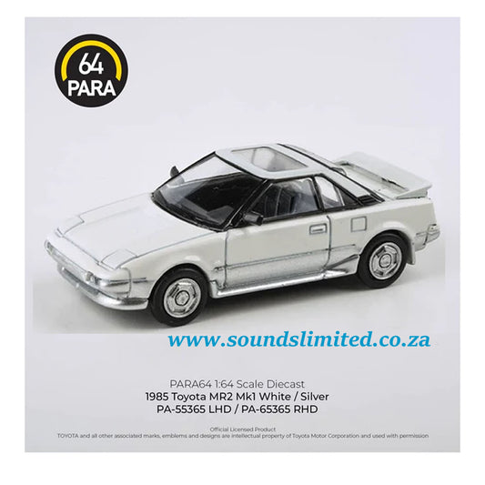 Para64 1/64 1985 Toyota MR2 MK1 White / Silver LHD - PA-55365