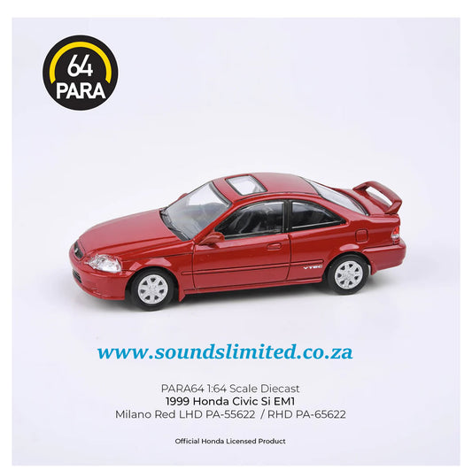 Para64 1/64 Honda Civic Si 1999 Electron Milano Red - PA-65622