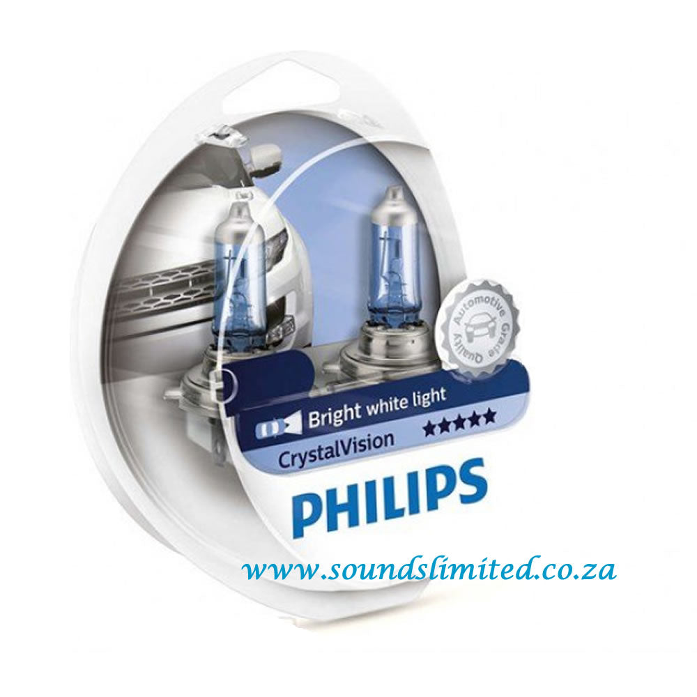 Philips Crystal Vision - H4 Bright White Light 12V 55W