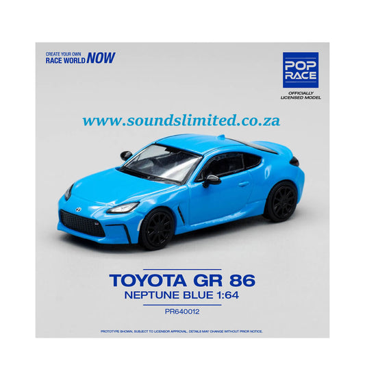 Pop Race 1:64 Toyota GR 86 Neptune Blue Diecast Model Car PR64-12