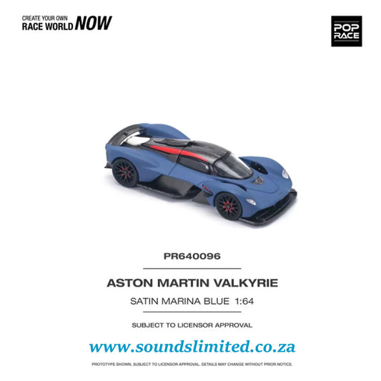 Pop Race 1/64 Aston Martin Valkyrie Satin Marina Blue PR64-096