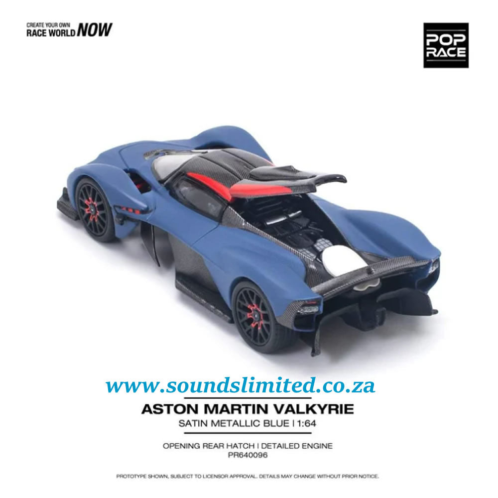 Pop Race 1/64 Aston Martin Valkyrie Satin Marina Blue PR64-096