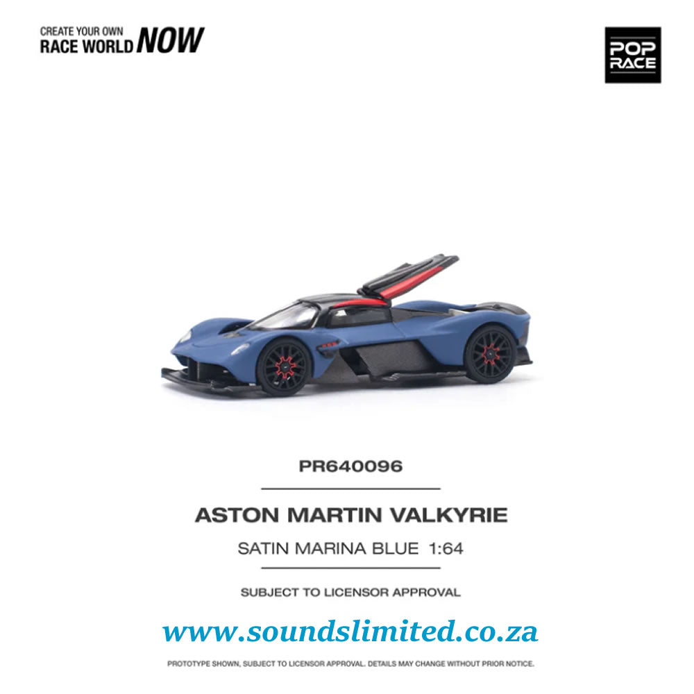 Pop Race 1/64 Aston Martin Valkyrie Satin Marina Blue PR64-096