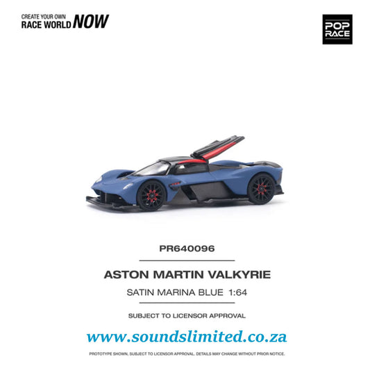 Pop Race 1/64 Aston Martin Valkyrie Satin Marina Blue PR64-096