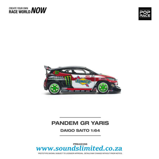 Pop Race 1/64 Pandem Toyota GR Yaris Daigo Saito PR64-106