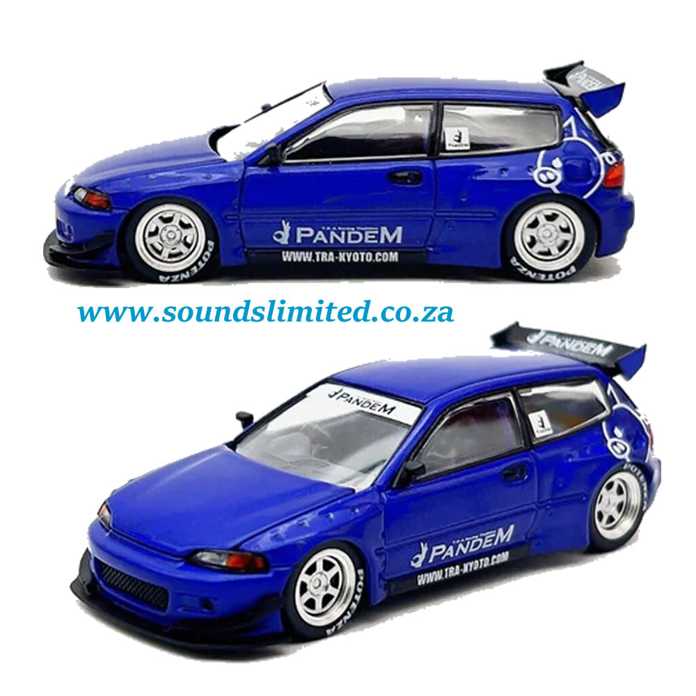 Pop Race 1/64 Pandem Civic EG6 Metallic Blue PR64-127