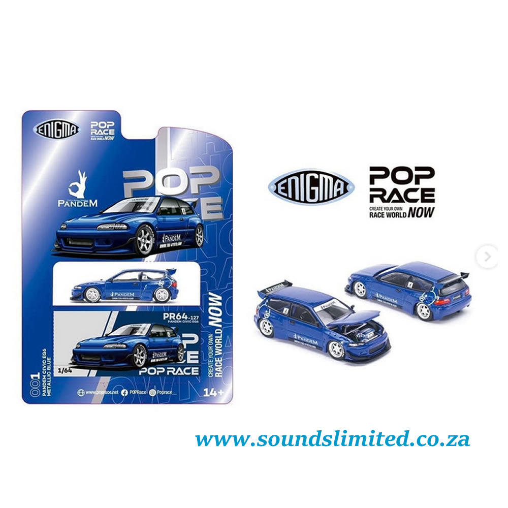 Pop Race 1/64 Pandem GR Yaris Blue PRE004 Enigma Exclusive Edition