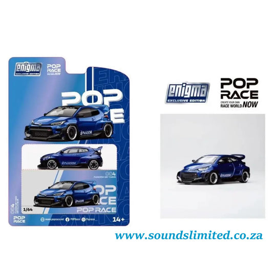 Pop Race 1/64 Pandem GR Yaris Blue PRE004 Enigma Exclusive Edition