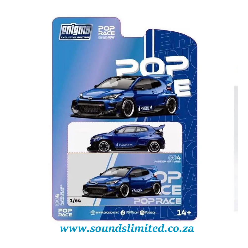 Pop Race 1/64 Pandem GR Yaris Blue PRE004 Enigma Exclusive Edition