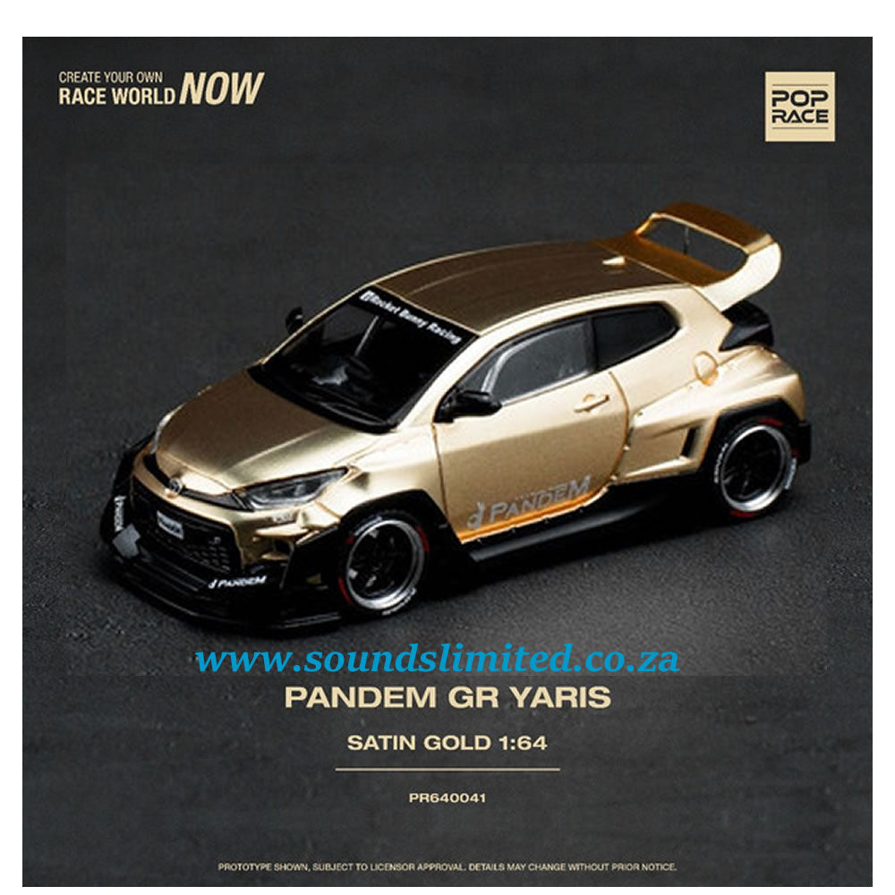 Pop Race 1/64 Pandem Toyota GR Yaris Satin Gold PR64-41
