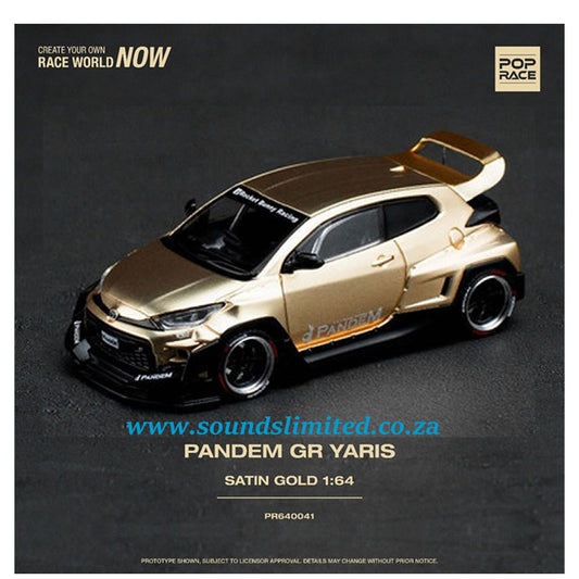 Pop Race 1/64 Pandem Toyota GR Yaris Satin Gold PR64-41