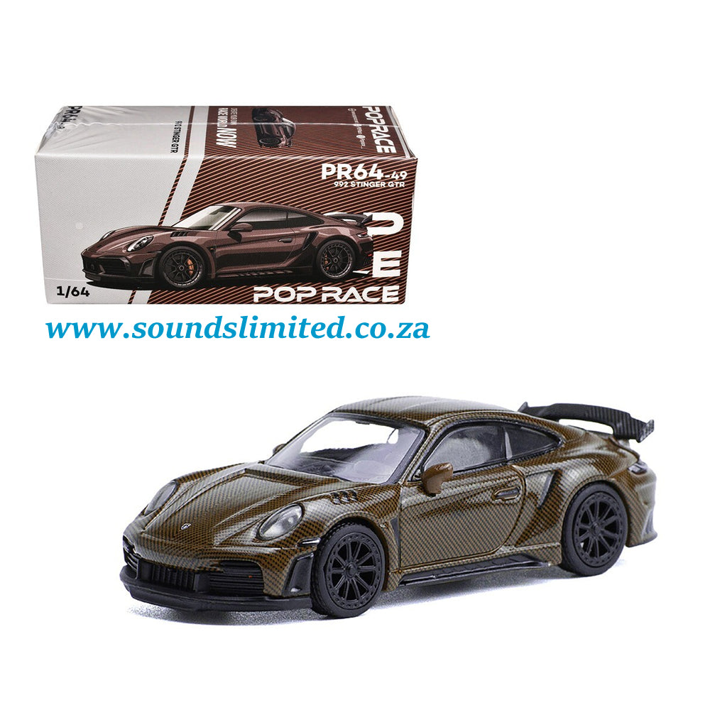 Pop Race 1/64 Porsche 992 Stinger GTR Carbon Brown PR64-49