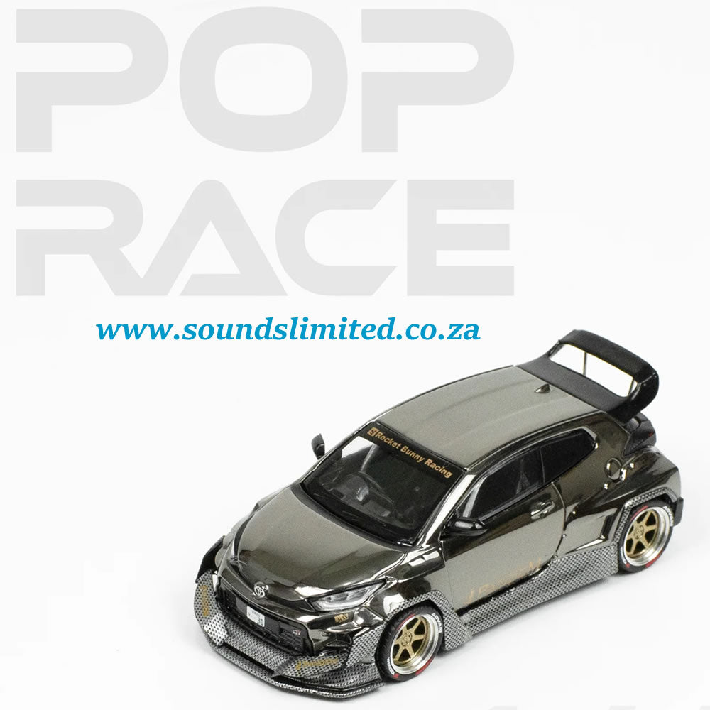 Pop Race 1/64 Toyota Pandem GR Yaris (Dark Silver Chrome) PR64-55