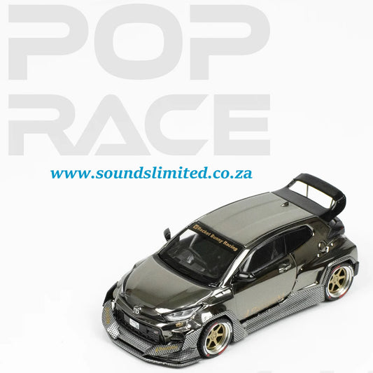 Pop Race 1/64 Toyota Pandem GR Yaris (Dark Silver Chrome) PR64-55