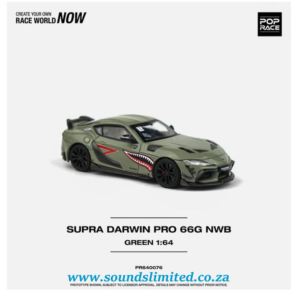 Pop Race 1/64 Toyota Supra Darwin PRO 66G NWB Green PR64-76