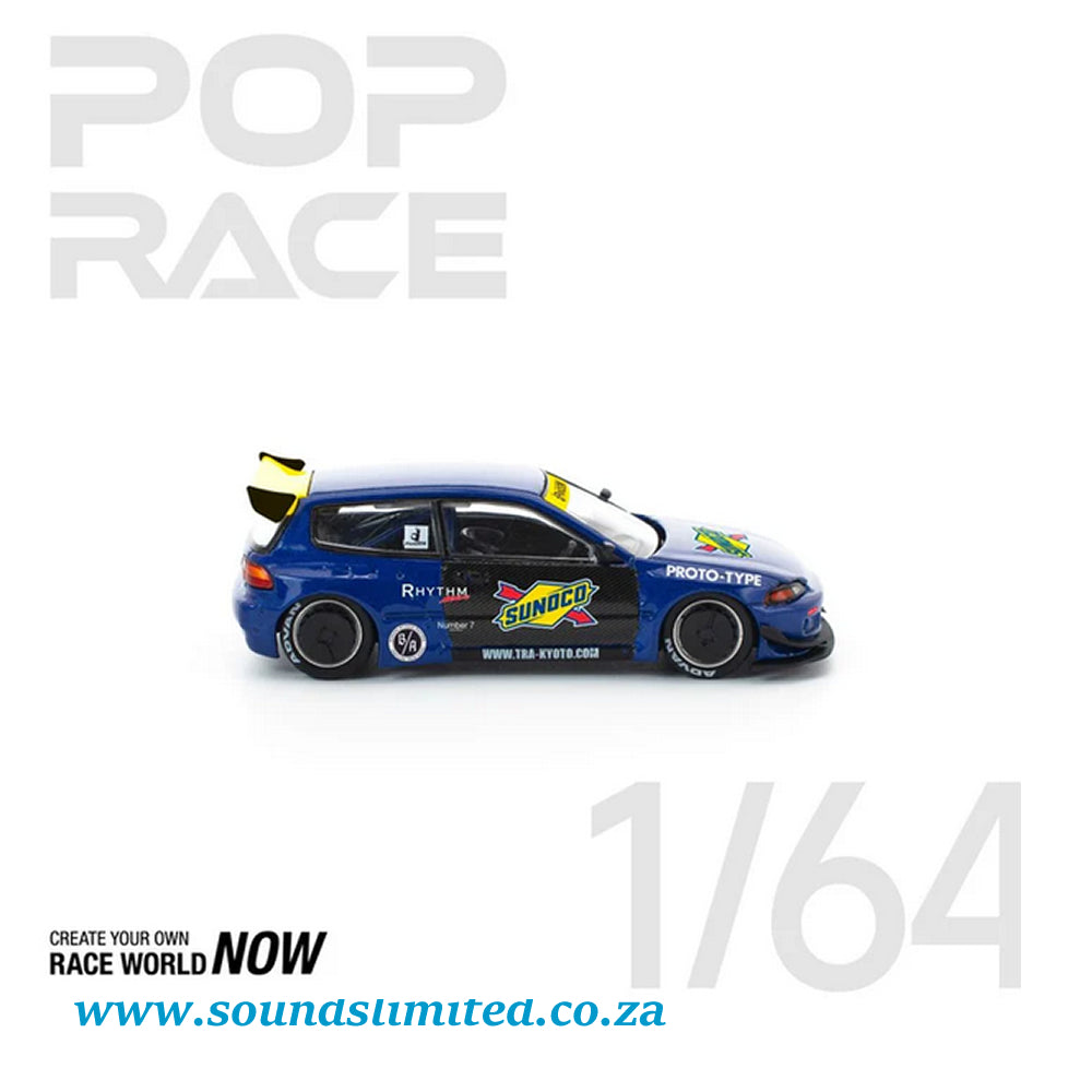 Pop Race Honda Pandem Civic EG6 Blue Black PR64-365