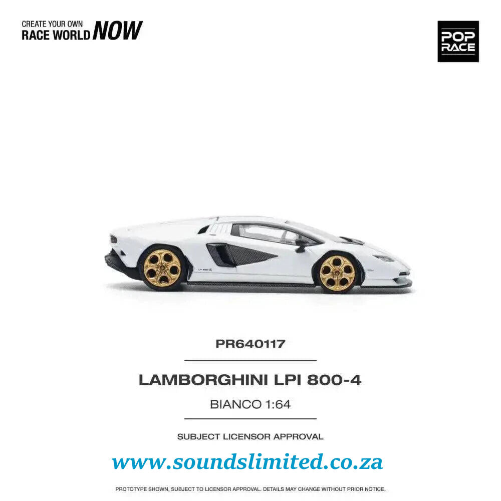 Pop Race Lamborghini Countach LPI 800-4 White 1/64 PR64-117