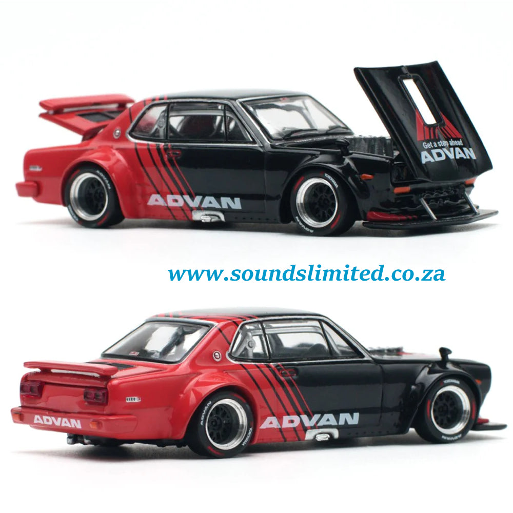 Pop Race PR64-81 Skyline GT-R V8 Drift Hakosuka ADVAN 1/64 - PR64-081