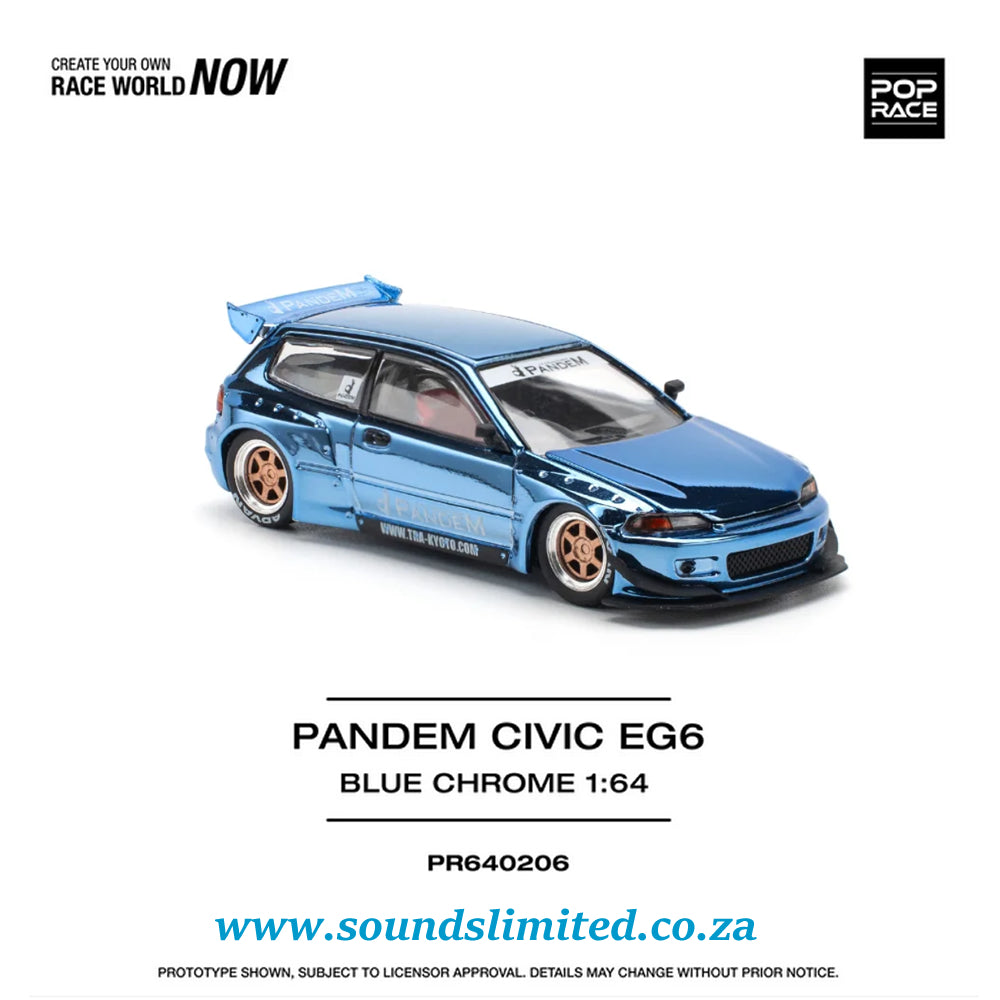 Pop Race Pandem Civic EG6 Blue Chrome PR64-206
