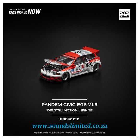 Pop Race Pandem Honda Civic EG6 V1.5 Idemisu Motion Infinite #212 1/64 PR64-212