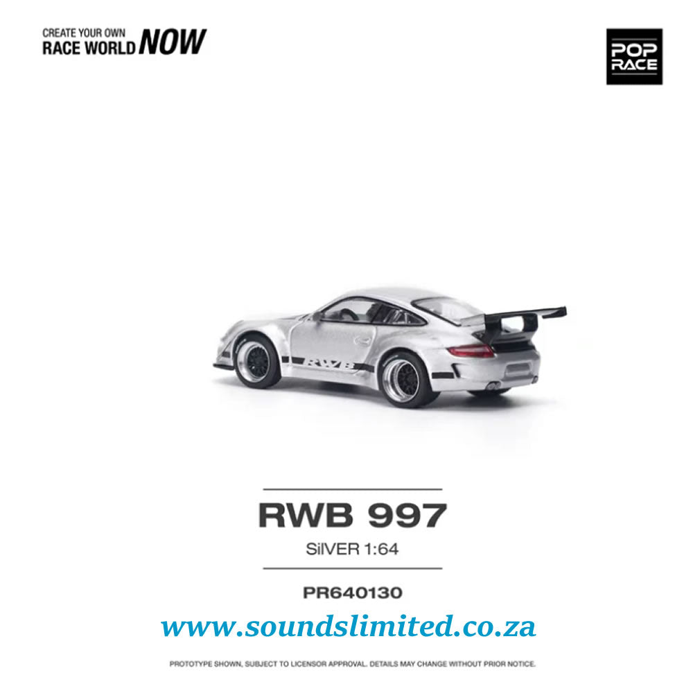 Pop Race Porsche RWB 997 Silver PR64-130