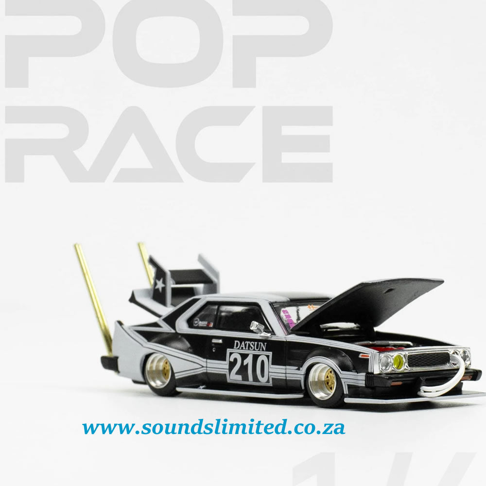 Pop Race Skyline C210 Kaido Racer Bosozoku Style Matt Black 1/64 PR64-73