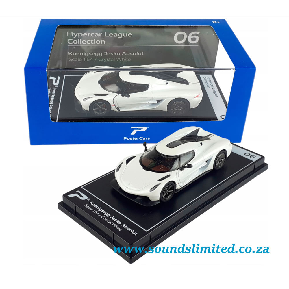 PosterCars Koenigsegg Jesko Absolut Crystal White (1/64) #6
