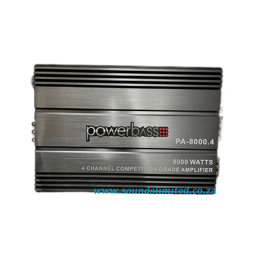 Powerbass PA-8000.4 Power Series 8000 Watt max. Competition Grade 4 Channel Amplifier