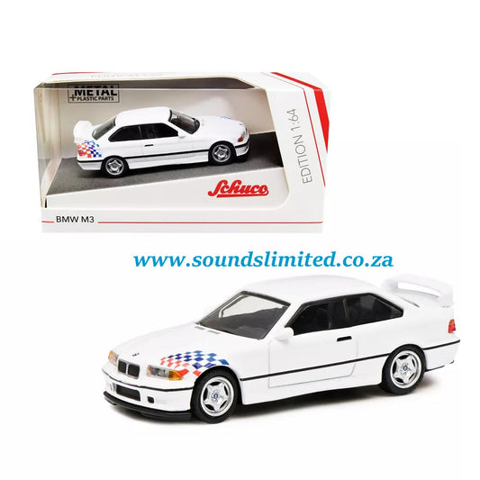 Schuco BMW M3 (E36) White with Black Stripes and Graphics 1/64 Diecast