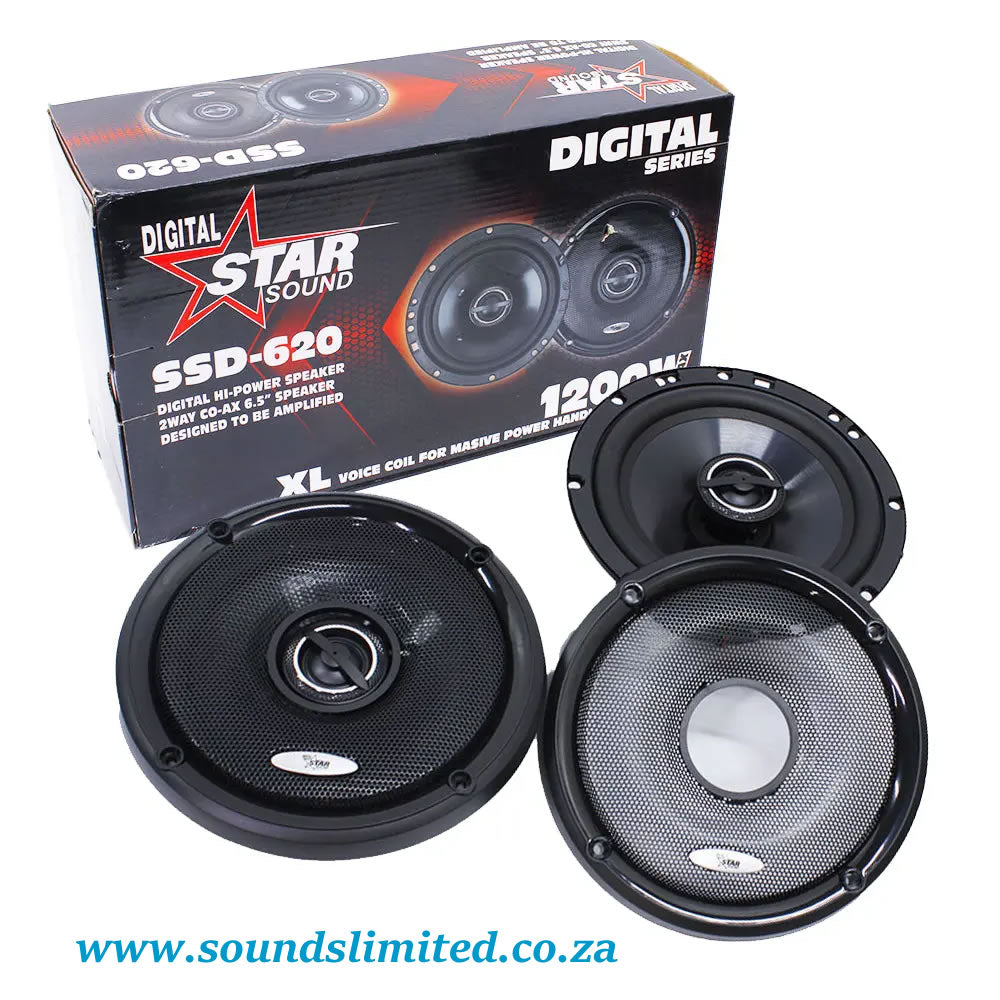 Star Sound SSD-620 Digital Series 6.5″ 2-Way Coaxial Speakers 80W RMS