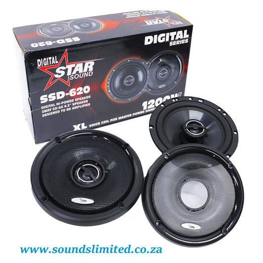 Star Sound SSD-620 Digital Series 6.5″ 2-Way Coaxial Speakers 80W RMS