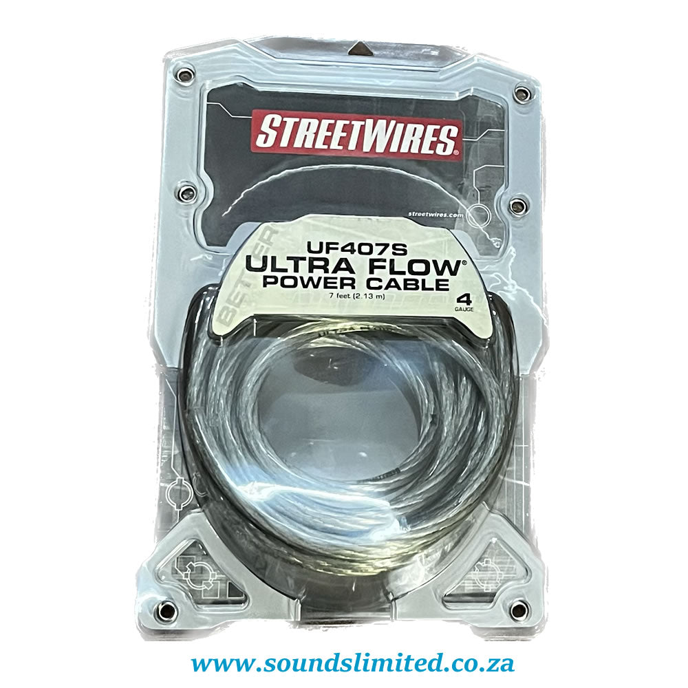 StreetWires UF407S 4 AWG Power Cable Clear 7 ft / 2.13m