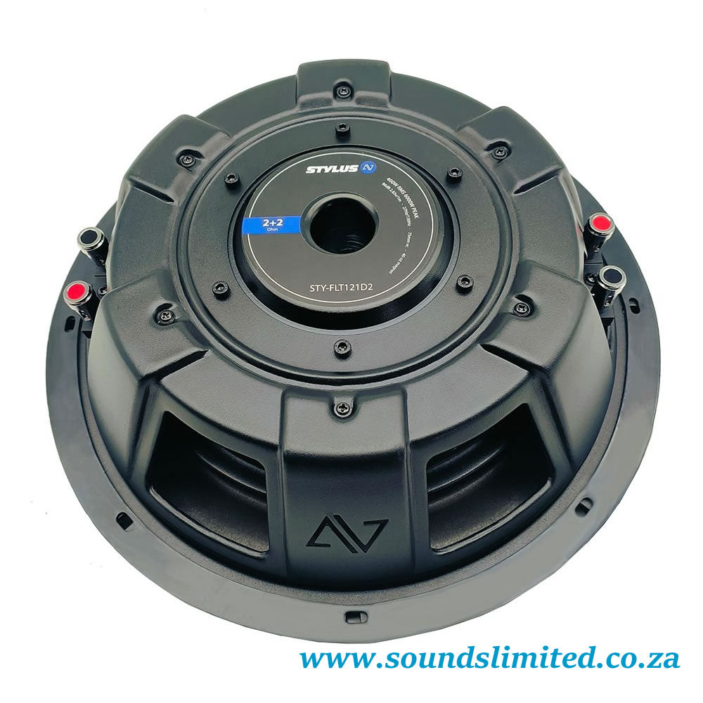 Stylus AV 12" DVC Dual 2 ohm Flat Subwoofer 6000W Peak STY-FLT121D2