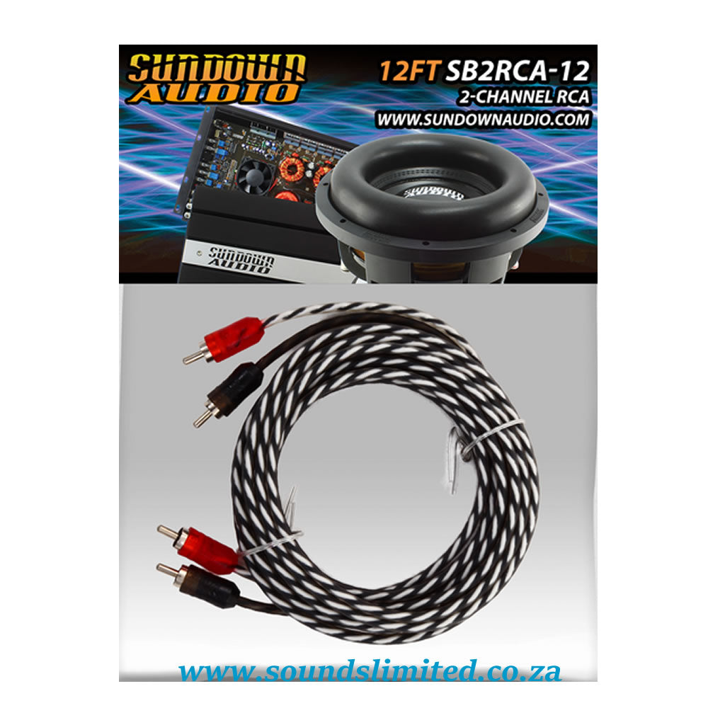 Sundown Audio 12ft SB2RCA-12 2 Channel RCA Cable